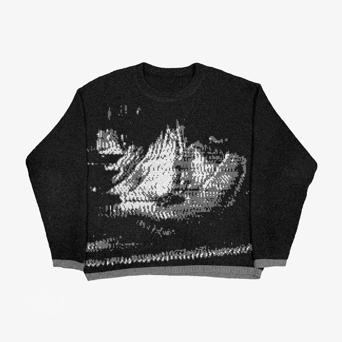 Свитер ZSIIBO oversize вязанный, demi-season круглый ворот, длинный рукав, европейский стиль