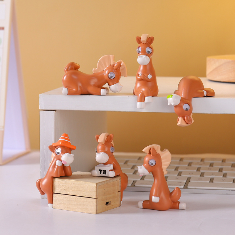 New Cartoon Figurine of a Horse Character from the Working Life Diary, Creative Computer Screen Decoration for Display