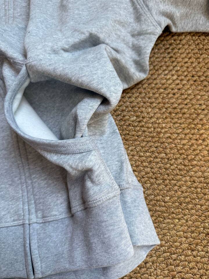 Áo hoodie nam khóa kéo có mũ, lót lông dày, thêu hình ngựa nhỏ, form rộng unisex — Màu xanh tím than, màu xám, màu đen chi tiết 3