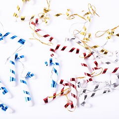 クリスマスギフトクリスマスツリーセットアクセサリー7cmプラスチック小さな松葉杖装飾ストラップスポット卸売