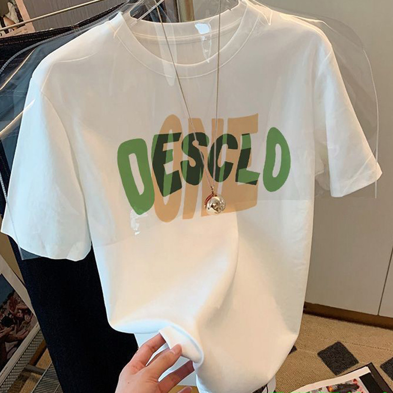 OESCLO-흰색 짧은 소매