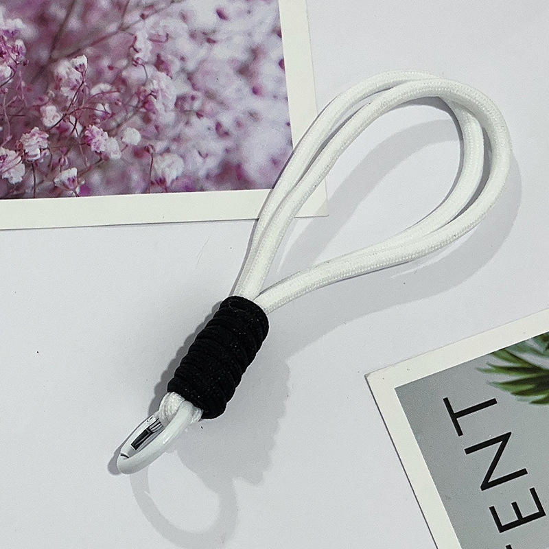 02 짧은 로프 - 검은색 매듭이 있는 흰색 로프 [개스킷 미배송]