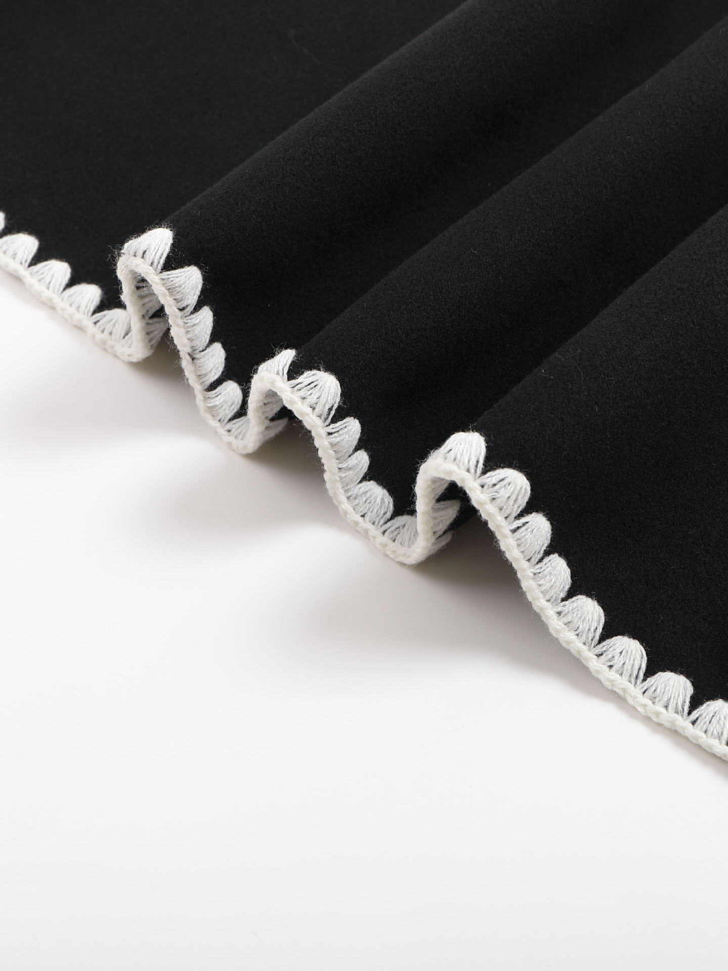 Women's Clothing Double sided Woolen Long Sleeves with Scarf and Tassel Long Tops and Windbreaker Jackets_voghion.com