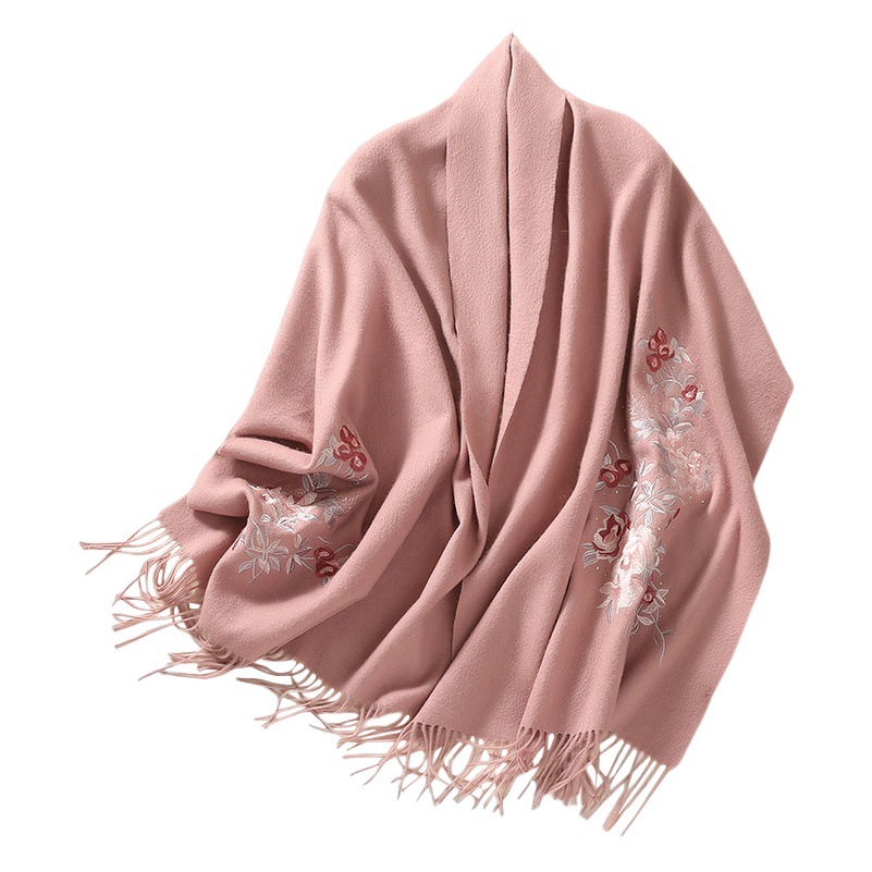 High-end embroidered wool shawl female gift for Mother wool air-conditioned room scarf outside for mother-in-law PT23Q103