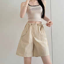 美式工装短裤女外穿夏季新款设计感直筒中裤运动阔腿裤速干五分裤