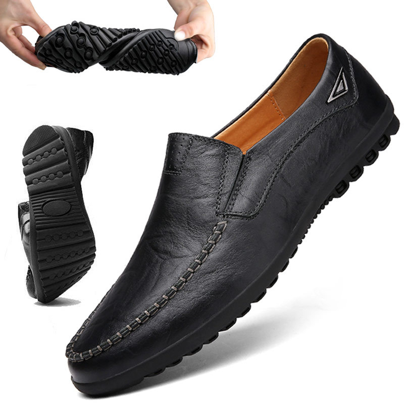 Casual Leather Shoes For Men Genuine Breathable Soft Sole Style_voghion.com