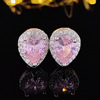 Fuchsia zirconium, advanced design earrings, trend of season, bright catchy style, wholesale