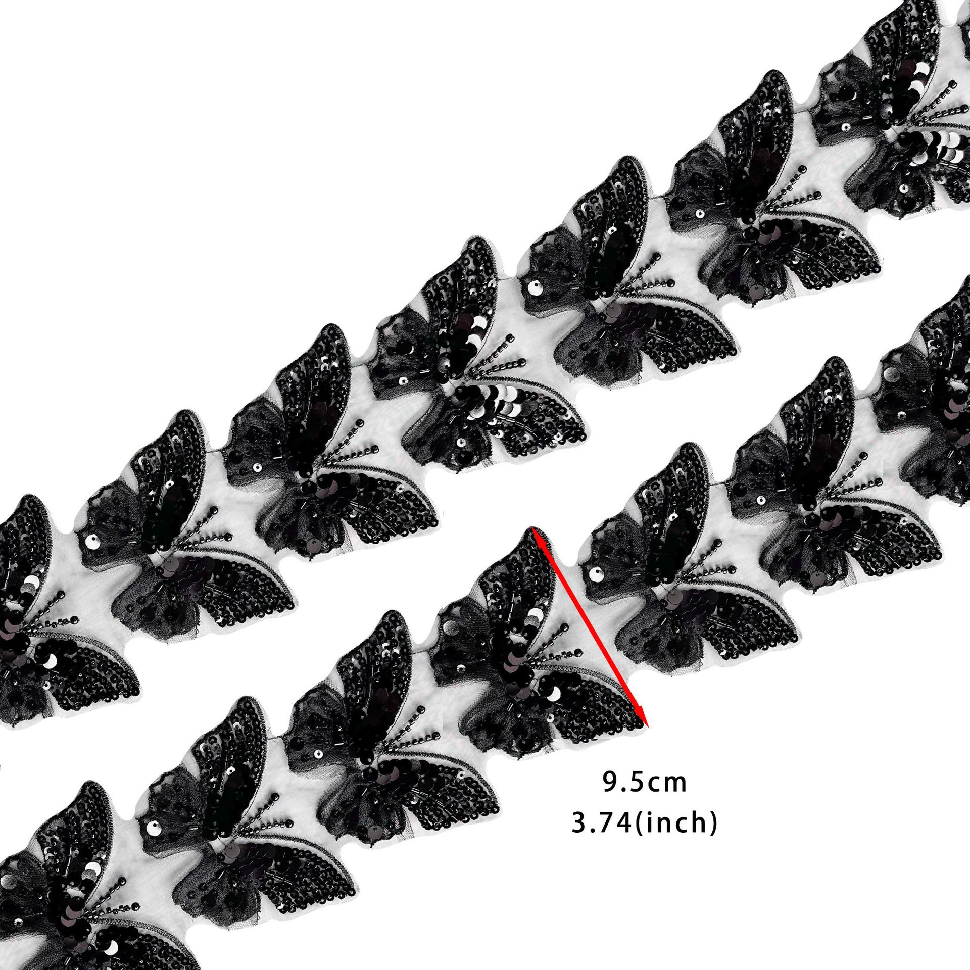 Elemento de mariposa negra exquisita pegada de tela de varios estilos zapatos, sombreros, bolsas, ropa infantil, joyas, accesorios de 13 líneas image 7