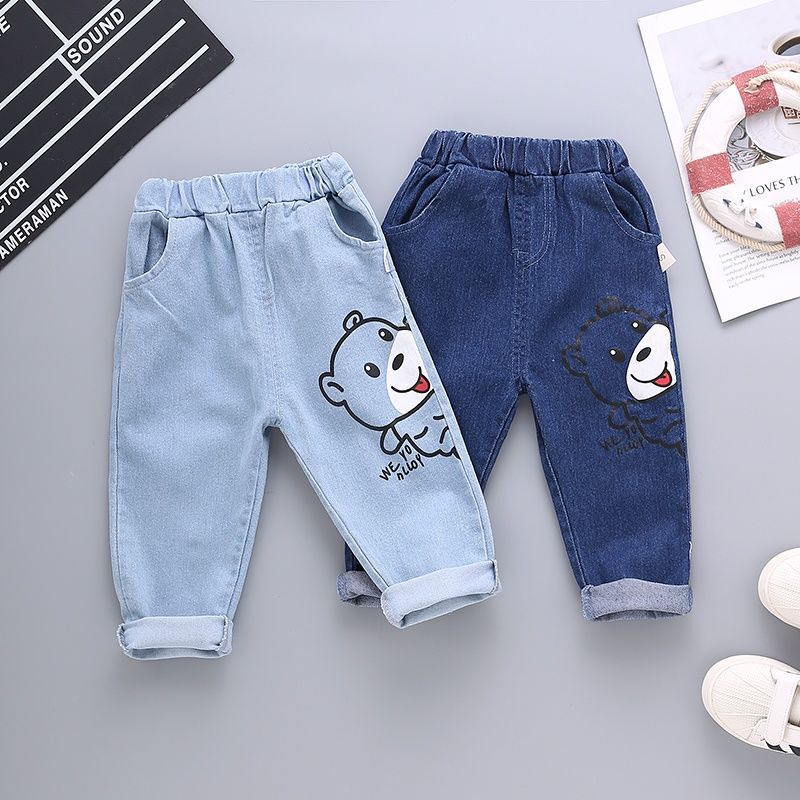 男の子のジーパンの春秋の子供服の韓国版のカジュアルなズボンの子供のズボンの小さい子供の赤ちゃんのズボンのファッション|undefined