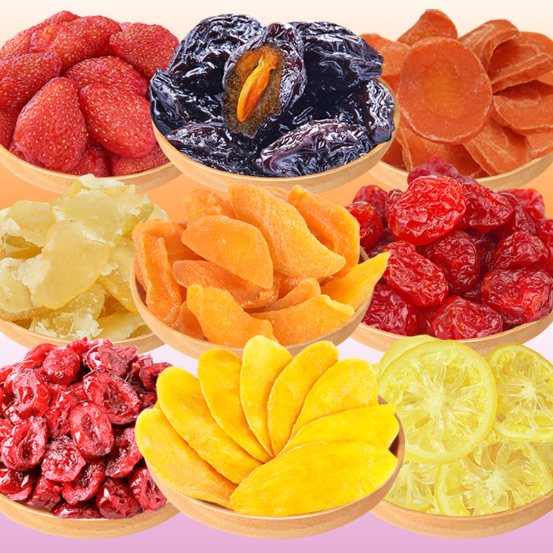 Dried mango, banana chips, preserved fruits, strawberries and cranberries, dried candied fruits, food snacks, Internet celebrity snacks wholesale manufacturers in bulk