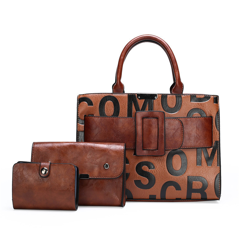 Bolso de mujer de venta caliente transfronteriza 2026 nueva letra impresión bolso de hombro portátil de gran capacidad de hombro mochila image 9