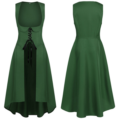 Spring and Autumn New Women's Medieval Retro Long Dress Costume Performance Costume