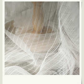 宽1.6米 风琴百褶压褶网纱蕾丝布料设计师时尚面料服装窗帘手工布