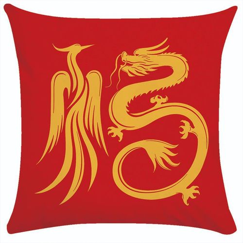 2024 Year of the Dragon festive plush pillow, national trend, new Chinese style lion awakening pillow case, living room cushion, pillow, Chinese style