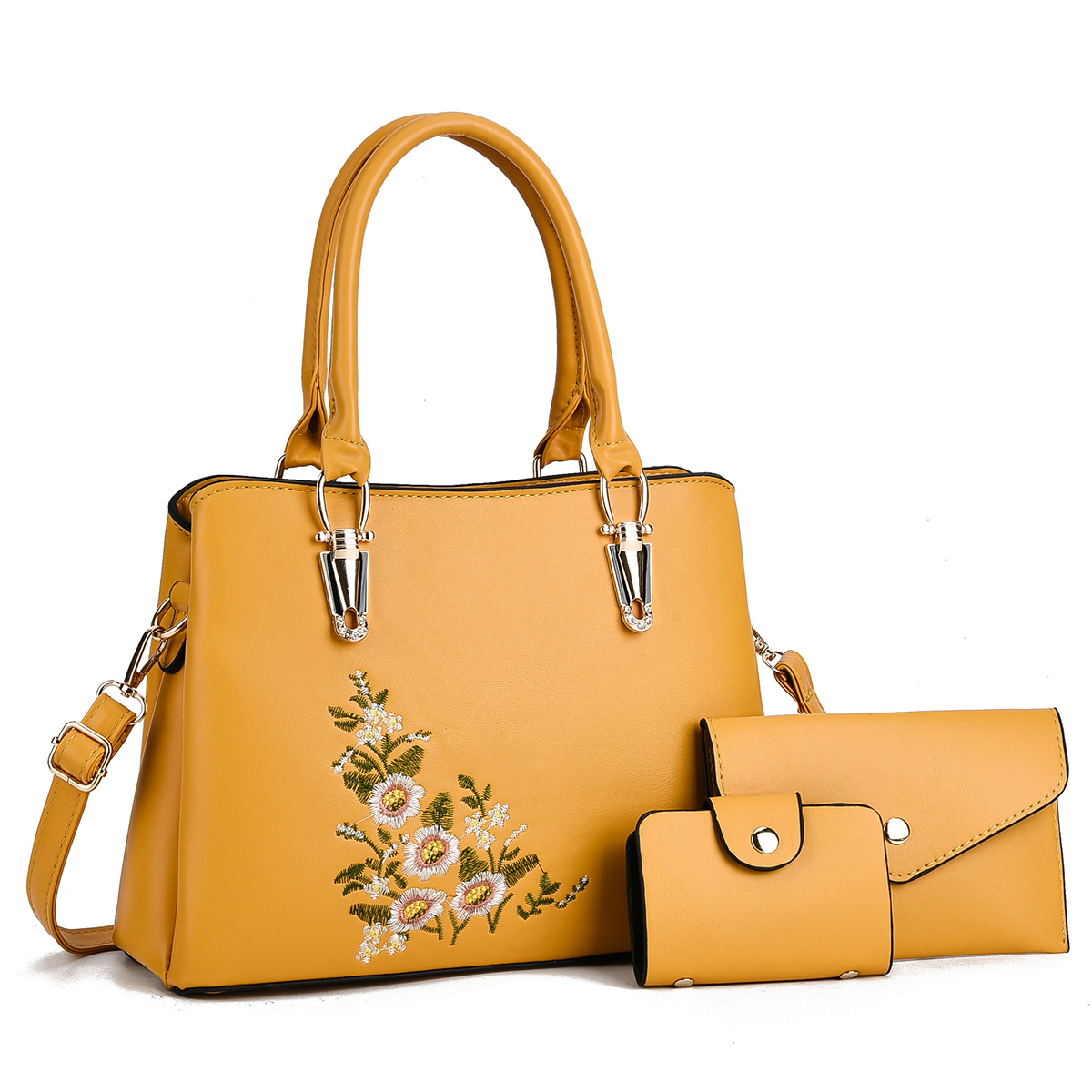 Bolsa de impresión de estilo nacional de tres piezas, bolsas de mano, bolsas de madre, bolsas de hombro, bolsas transfronterizas.