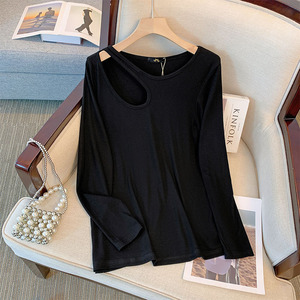 120-350斤大码女装百搭上衣设计感打底衫秋季新胖MM薄款休闲t恤衫图片