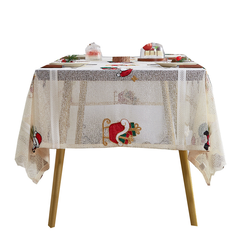 Weihnachten Santa Claus urlaub tee tisch tischdecke dekoration Weihnachten gedruckt tischdecke atmosphäre tischdecke kreuz grenze party_voghion.com