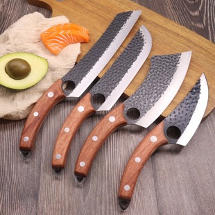 Hammered Kitchen Knife for Slaughtering Pigs, Cattle, Sheep, and Fish, Butcher Shop Joint Factory, Meat Cutting, Vegetable Knife, Boning Outdoor Curved Knife