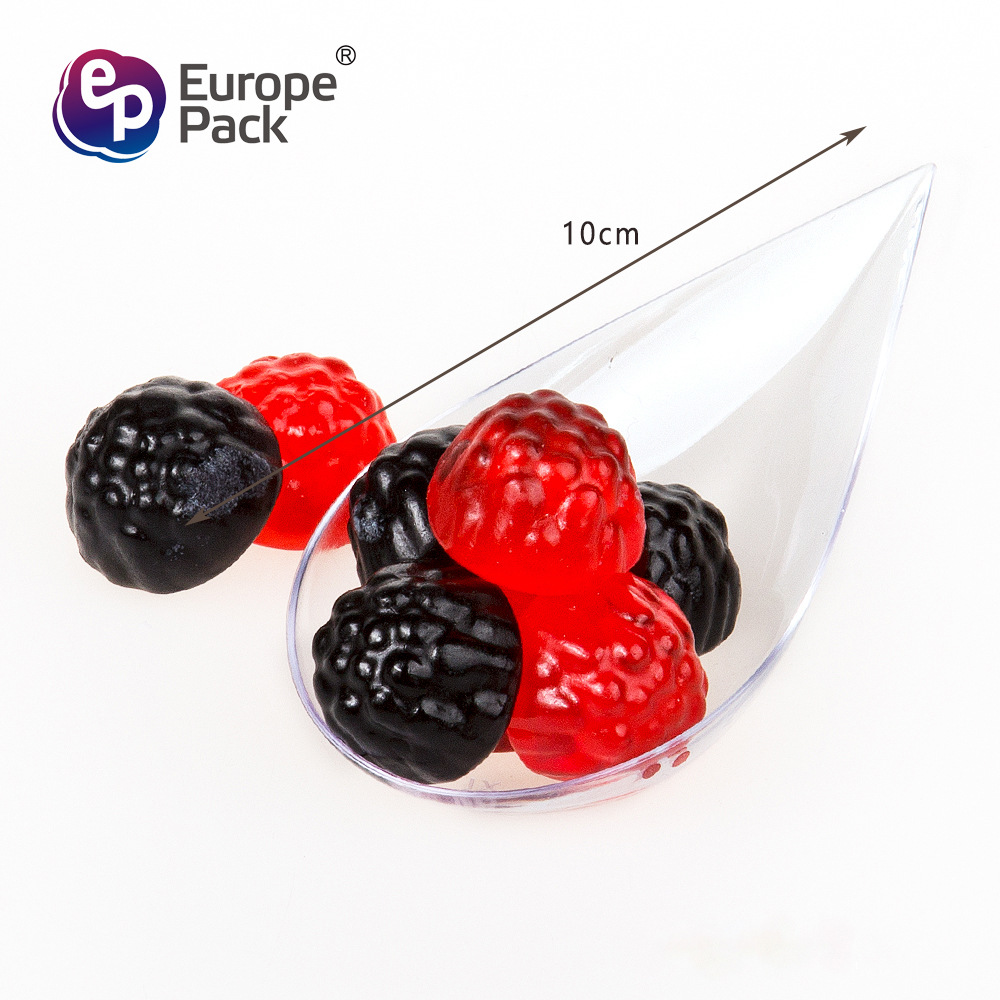 Copa de mousse desechable Taza de postre PS Taza de plástico Taza de pudín Taza redonda de punto de fábrica Taza cuadrada