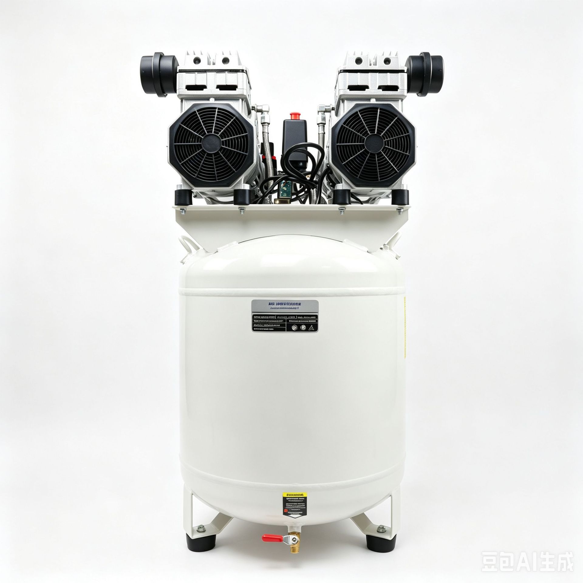 TUGPT Vertical 60L Small Oil-Free Air Compressor for Dental Laboratory, Woodworking, Packaging, Mobile Air Compressor