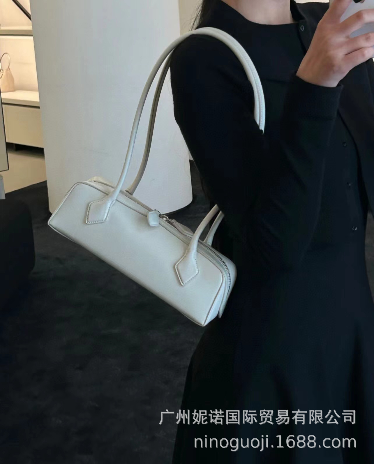 2024 Niche New Cowhide Bag For Women French Style Single Shoulder Baguette Bag Retro Underarm Handbag For Commuting - Thumbnail 6