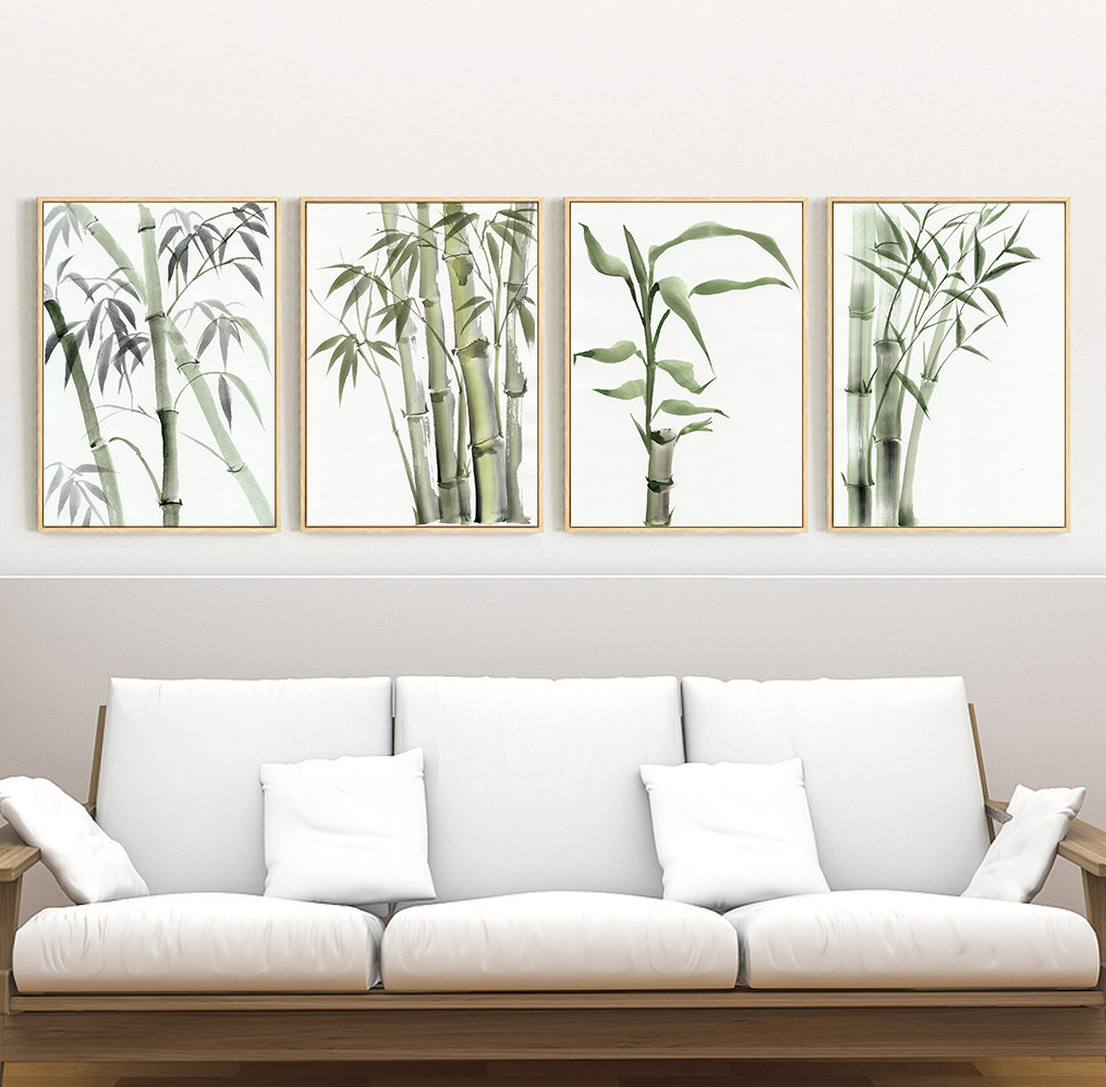 Northern Europe modern Simplicity Yong Zhu Decorative painting Bamboo Canvas painting a living room Study Corridor decorate Painting core