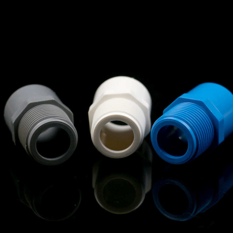 Conector de cable exterior PVC tubería de suministro de agua rosca exterior directa tornillo recto 20 25 32 50 63 75 blanco azul gris image 5