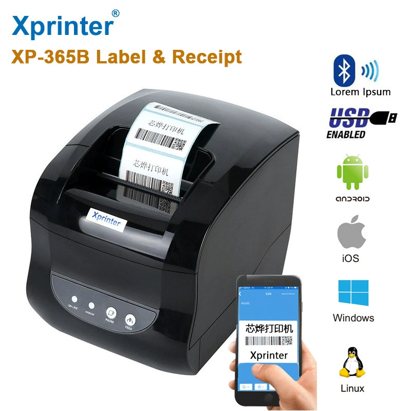 Трансграничная электронная коммерция для Xprinter XP-365B принтер 80 мм термопринтер со штрих-кодом
