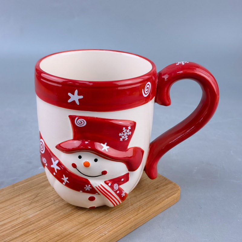 Navidad creativa transfronteriza atmósfera cerámica de oro tazas de Santa Claus tazas de Navidad artesanías cerámicas