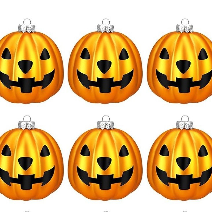 Transfronterizo Halloween Ghost Day calabaza colgante bola de Navidad colgante impresa pintada bola mate 12