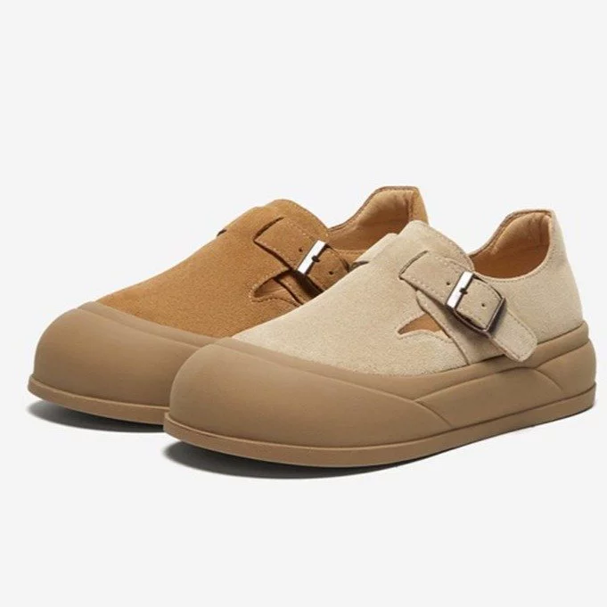 Женские туфли Birkenstock, осень 2024, новый британский стиль, ретро, из кожи, толстая подошва, 8658DCM4