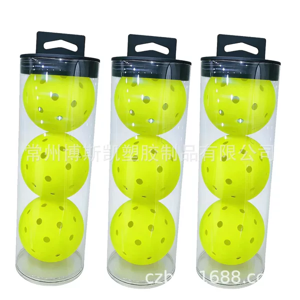 Cross-Border Wholesale Pickleball Professional Competition Pickleball 40-Hole Pe Hole Ball Rotational Molding One-Piece Pickleball