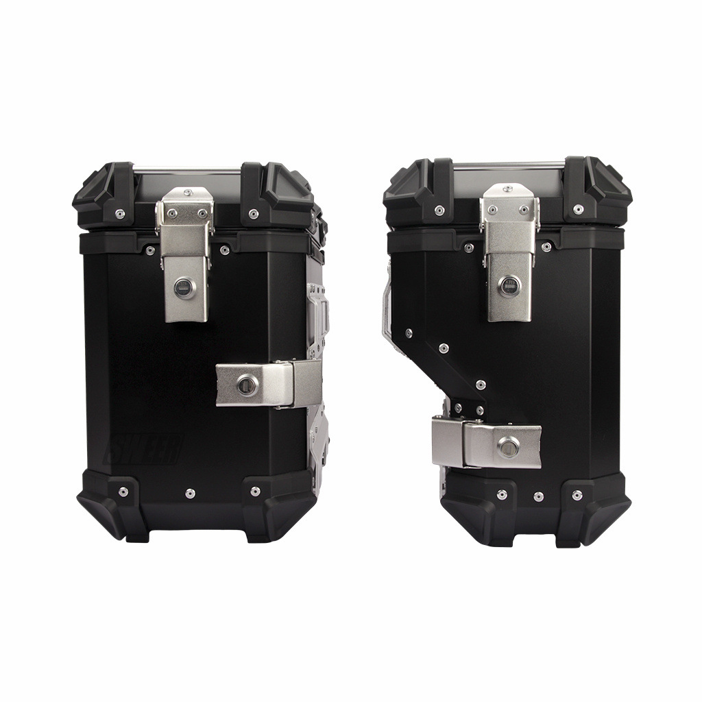 35L Right Hide Exhaust Side Box Motorcycle Universal Aluminum Alloy 45L Tail Box Waterproof Three Boxes Anti-theft Travel Storage Box