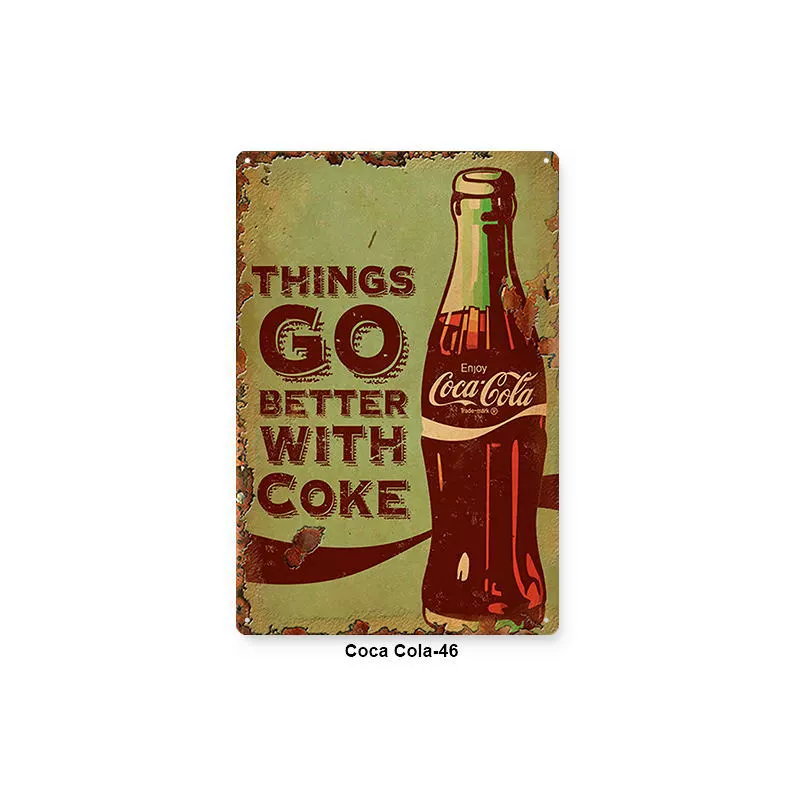 Настенная полка с изображением Coca‑Cola, винтажная поцарапанная металлическая плакат, 20×30 см
