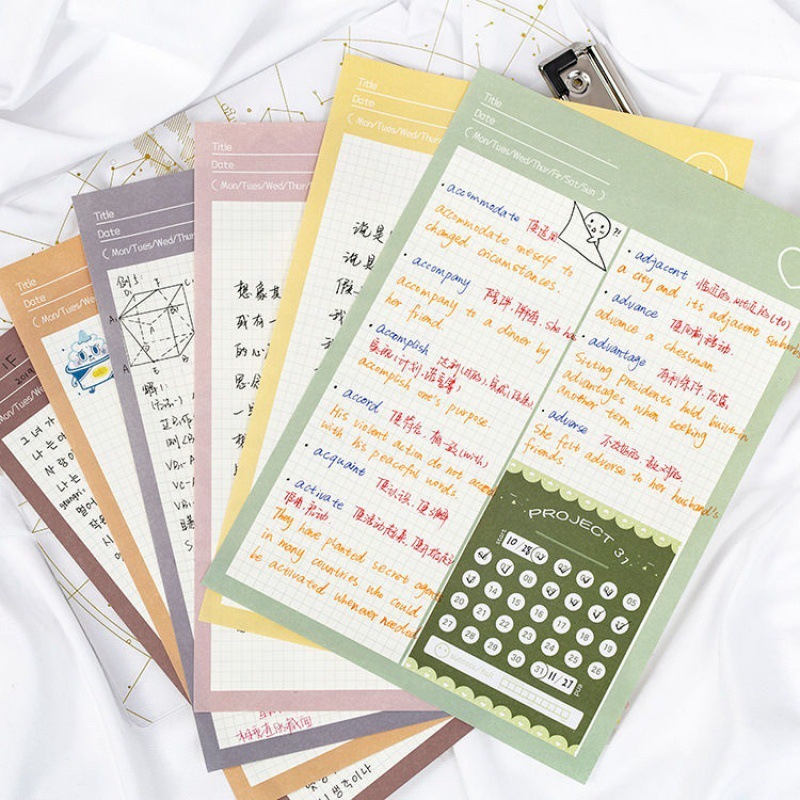 拍紙本批發5便簽可愛學生便簽本學習筆記韓版方格子便利貼