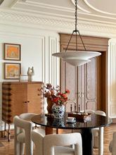 法式石膏全铜吊灯美式设计师覆古别墅侘寂风客厅餐厅衣帽间卧室灯