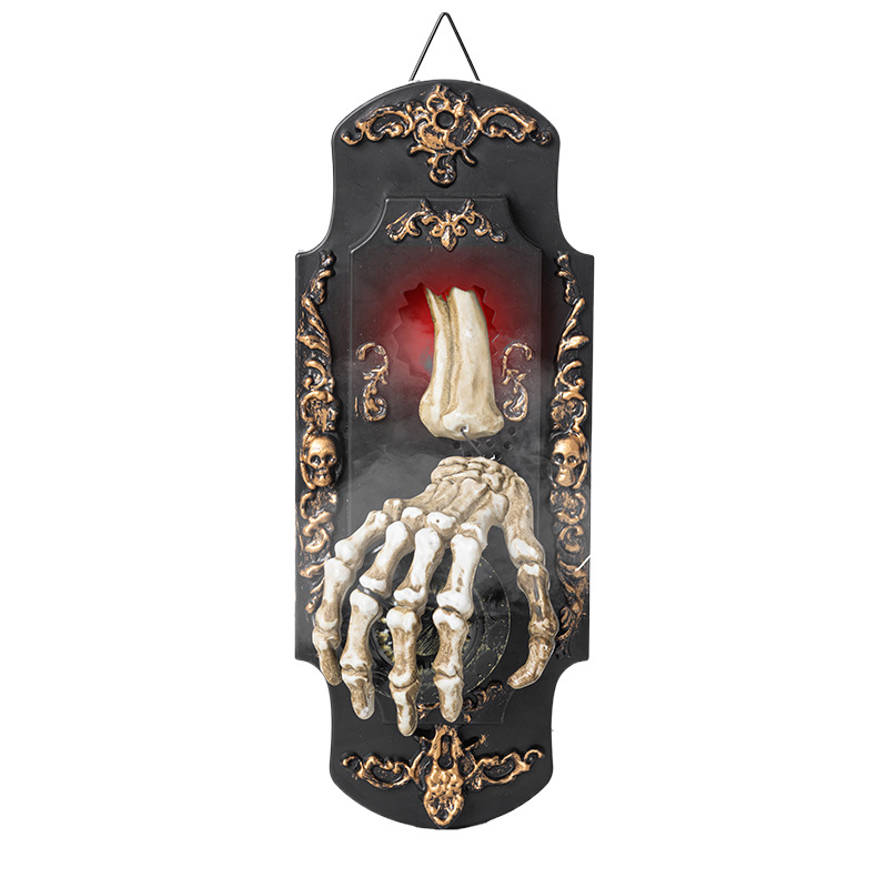 Halloween divertido timbre sensor spray cerradura de la puerta sonido brillante sensor de sonido toque diseño del lugar de la casa embrujada