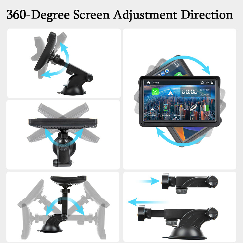 Cross-Border Export Car Smart Screen 7inch Universal Ips Portable Navigation Wireless Carplay Bluetooth Mp5 Car