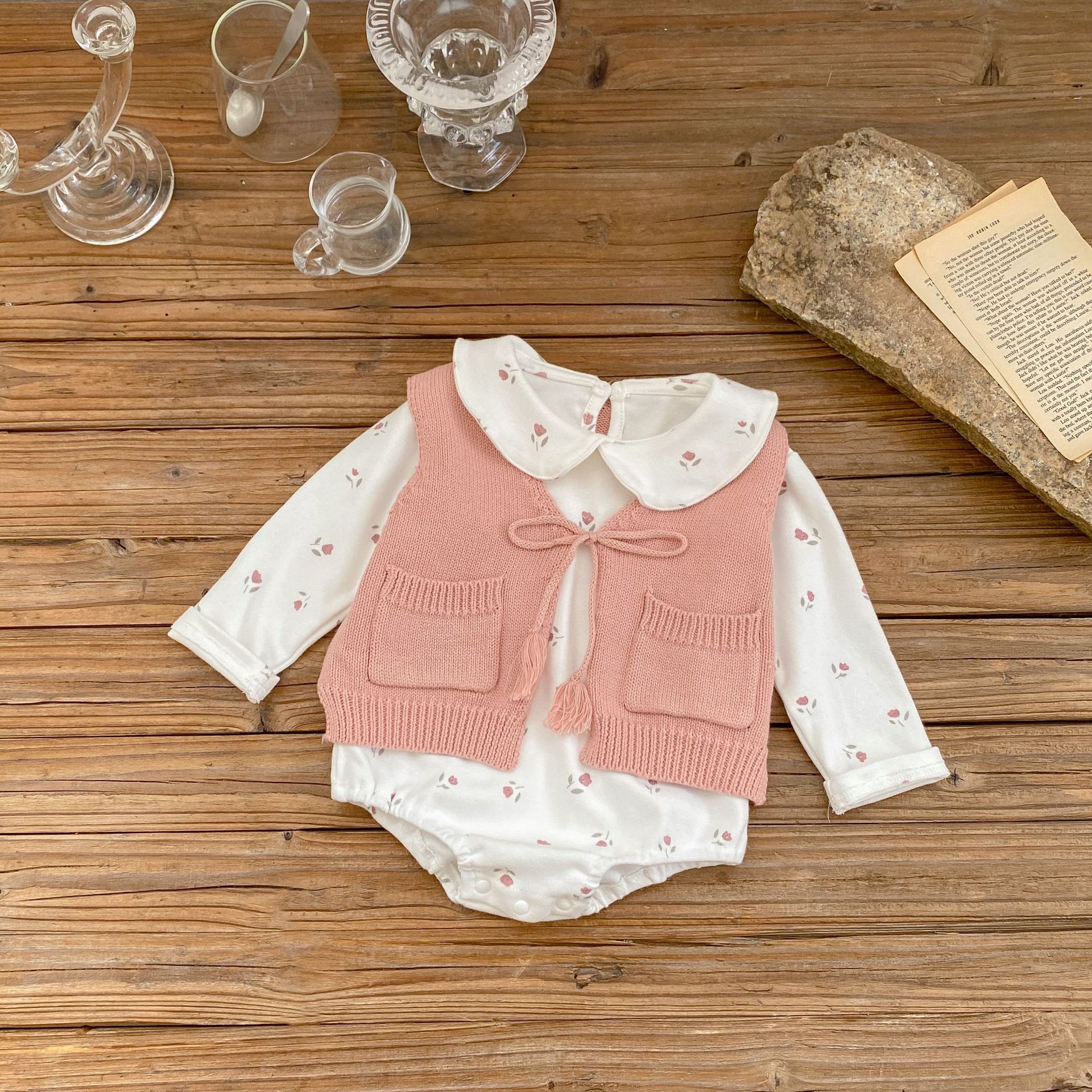 Title 9, Kinder Strickjacke mit Quasten und Bindeband We...