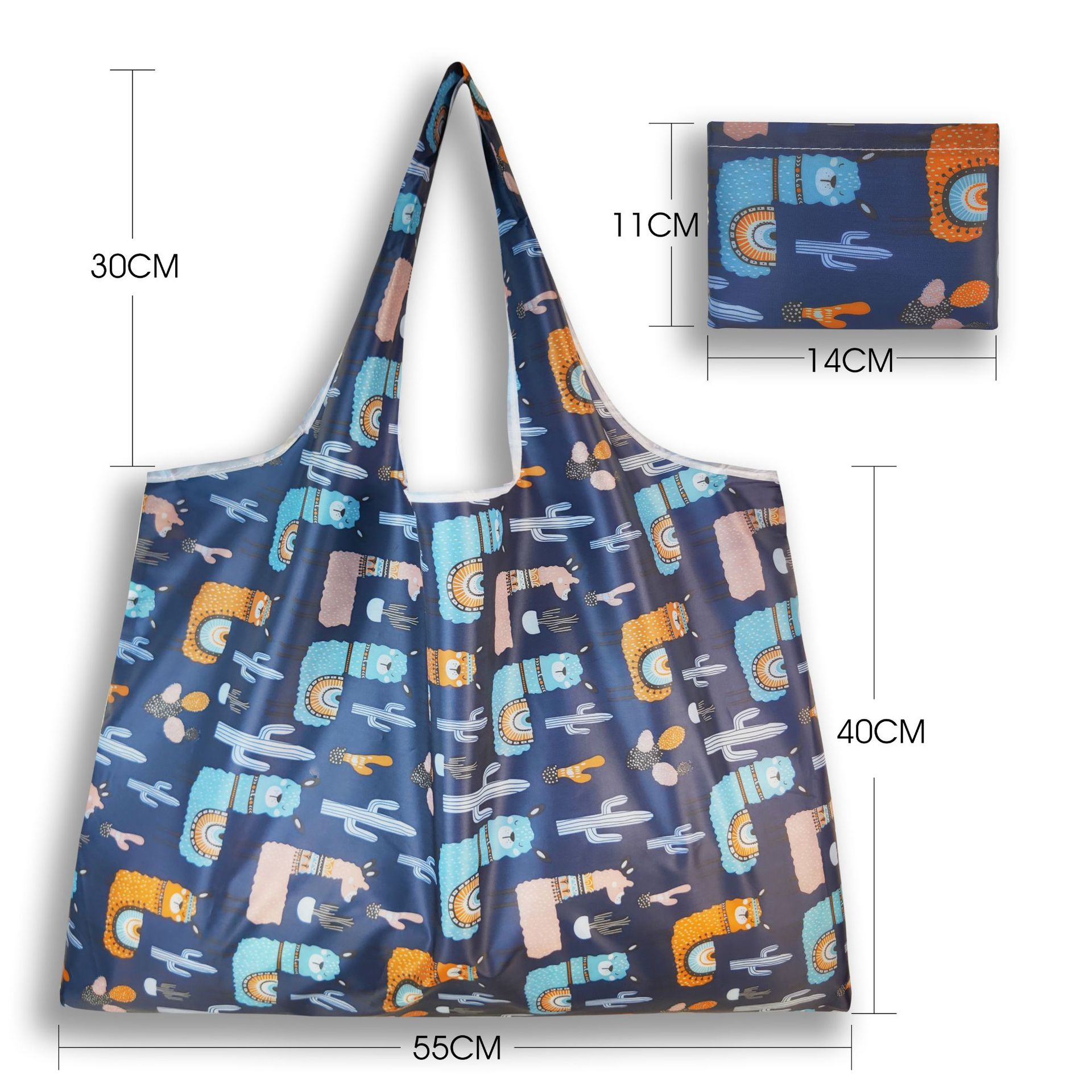 Folding capacious shopping bag