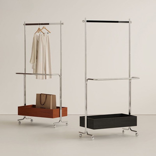 New Floor-Standing Clothes Hanger, Modern Stainless Steel Clothes Hanger, Coat Rack, Bedroom Mobile Clothing Storage, Coat Rack
