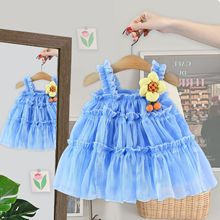 童装连衣裙韩版小女孩洋气吊带裙儿童无袖公主裙女宝宝甜美裙5094
