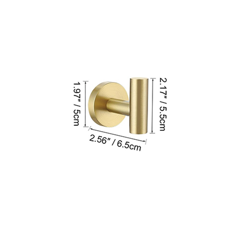 Baño transfronterizo Juego de colgantes de oro cepillado de acero inoxidable Barra de toalla Anillo de toalla Soporte de rollo de papel Gancho para ropa Kit de baño