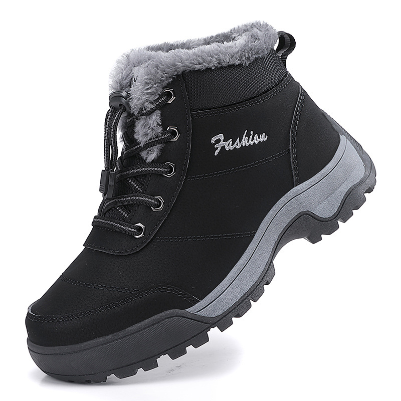 Invierno, botas de nieve de ancianos, zapatos de algodón caliente gruesos, zapatos de abrasión de gran tamaño, zapatos de comercio exterior al aire libre, zapatos de hombre y mujer transfronterizos