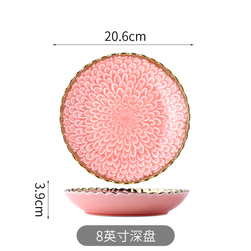 Rojo plato profundo de 8 pulgadas