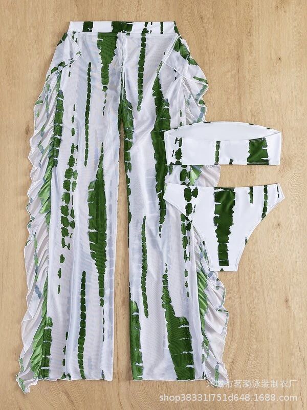 Mingyi nueva moda sexy europea y americana multi-color impreso split pantalones bikini traje de baño de las mujeres