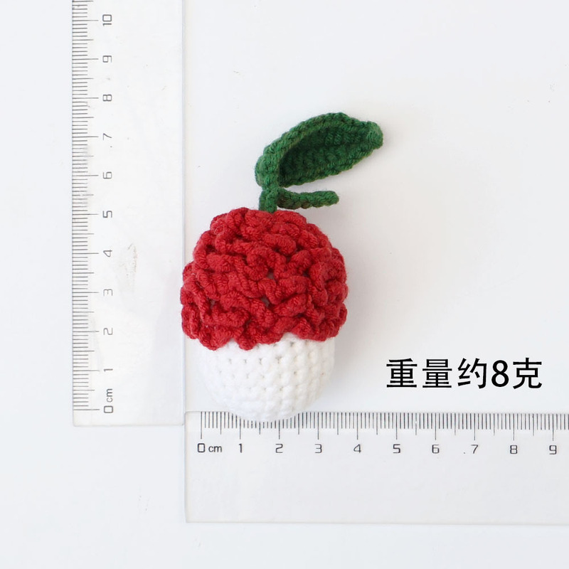 成品手工挂件柿子花生苹果草莓桃子梨钥匙扣毛线向日葵针织品批发|undefined