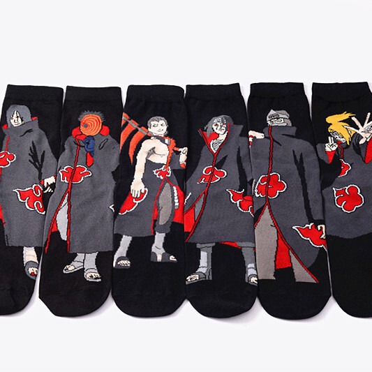 Four Seasons Male Naruto Combed Cotton Tide Socks Female Cartoon Cartoon Medium Socks Men's Socks Cotton Socks Animation Cross Border Socks