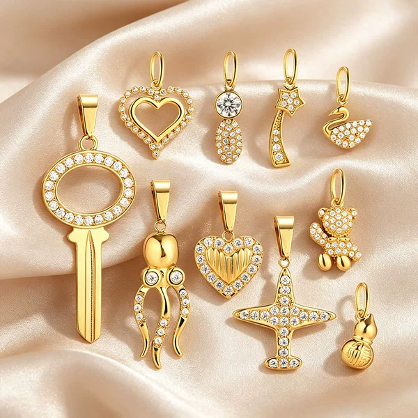 Amazon cross-border foreign trade accessories European and American fashion airplane swan zircon pendant bracelet necklace DIY accessories