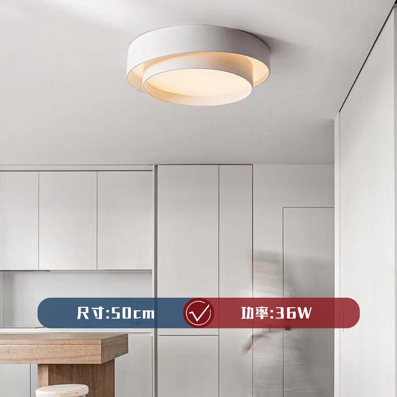 경 사진 더블 레이어 케이크 50cm 화이트